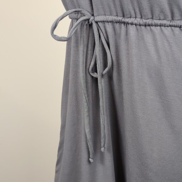 JustFab Dolman Drawstring Dress Elastic Tie Waist Cropped Long Sleeve Casual - Picture 6 of 10